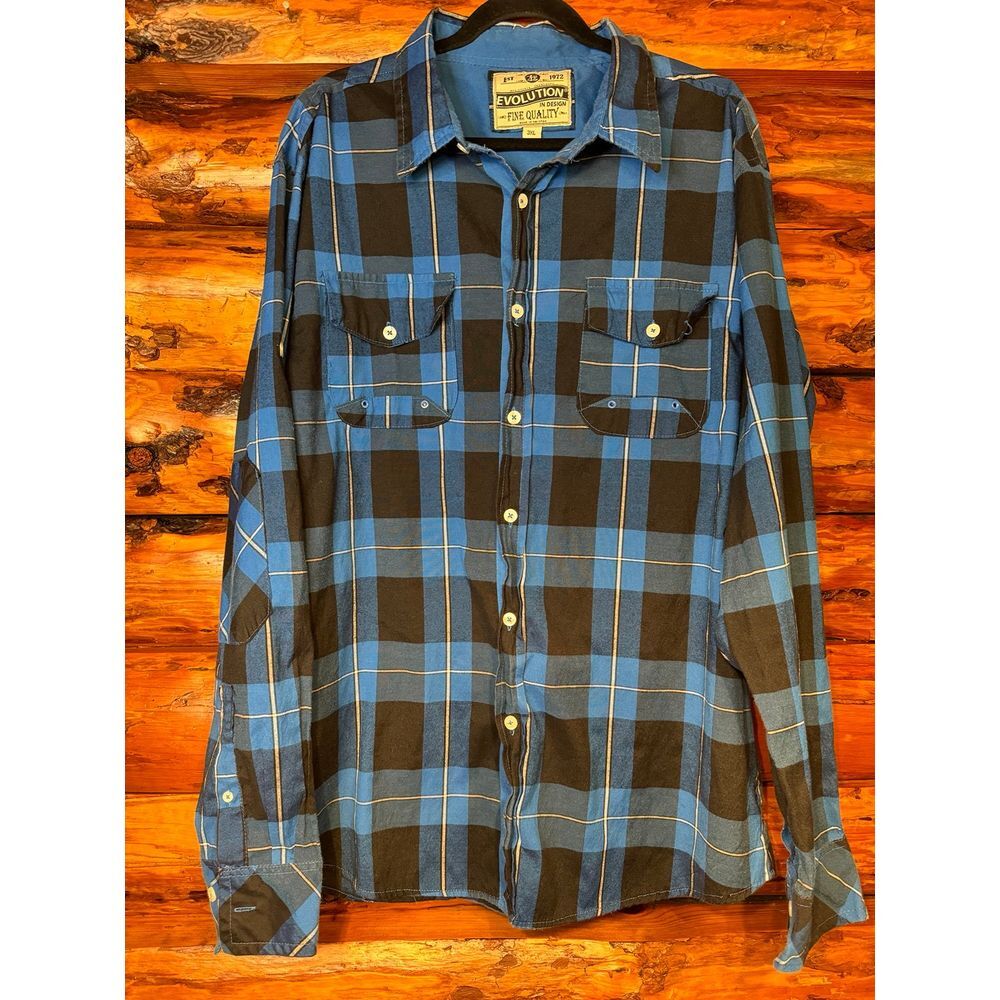 Evolution Long Sleeve‎ Plaid Shirt Size 3XL